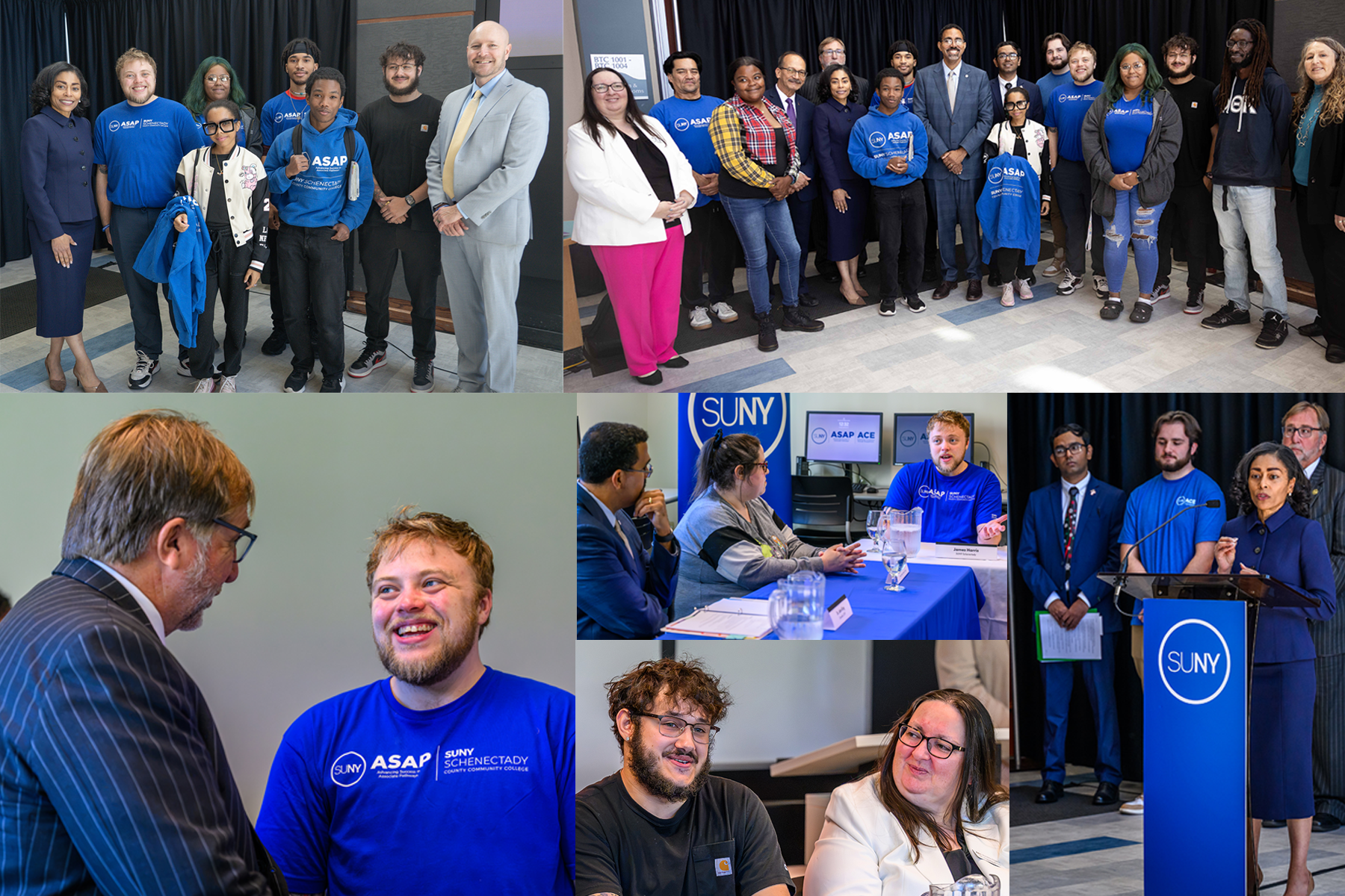 Montage of photos of students and ASAP staff during roundtable discussion