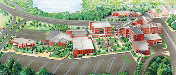 Illustrated map of Schenectady County Community College.