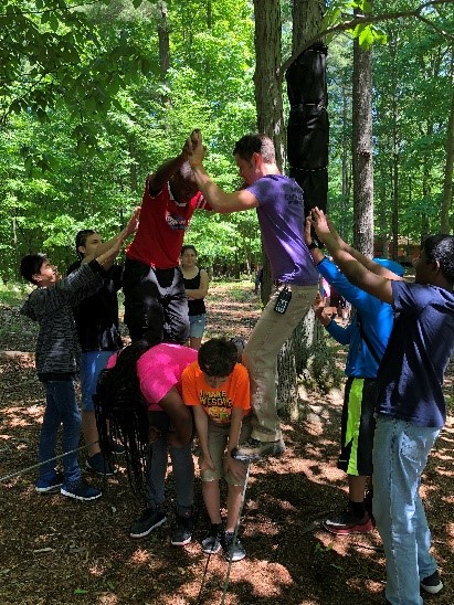 LPP students doing a team-building exercise.