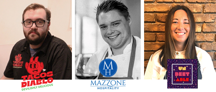 Chef Federico-Maietta, Tacos Diablo; Chef Finn, Mazzone Hospitality; Chef Gifford, Unbeetable