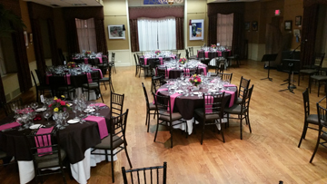 Van Curler Room set up for a banquet.