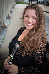 Julie Taylor holding a clarinet