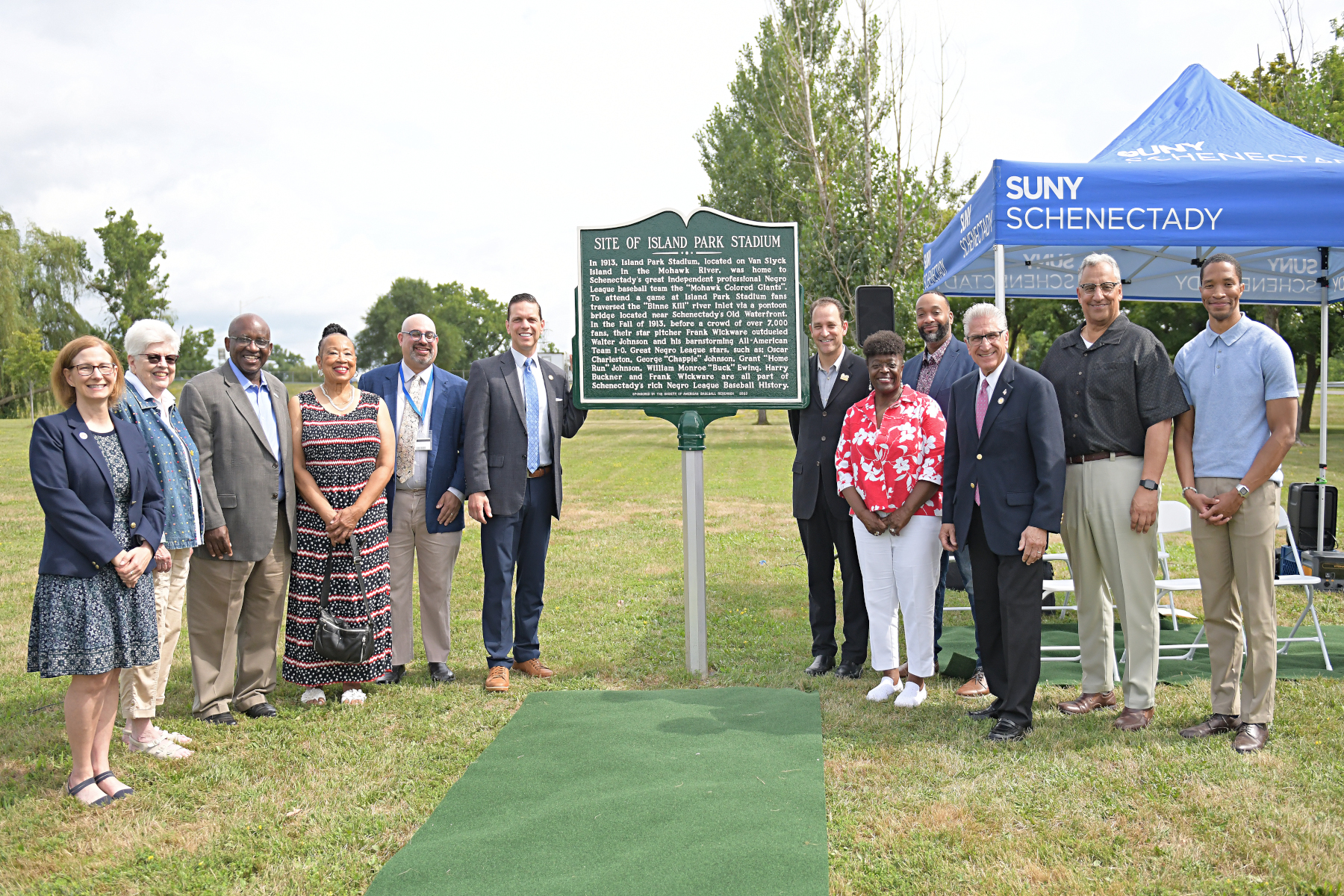 Officials unveil the new historic marker