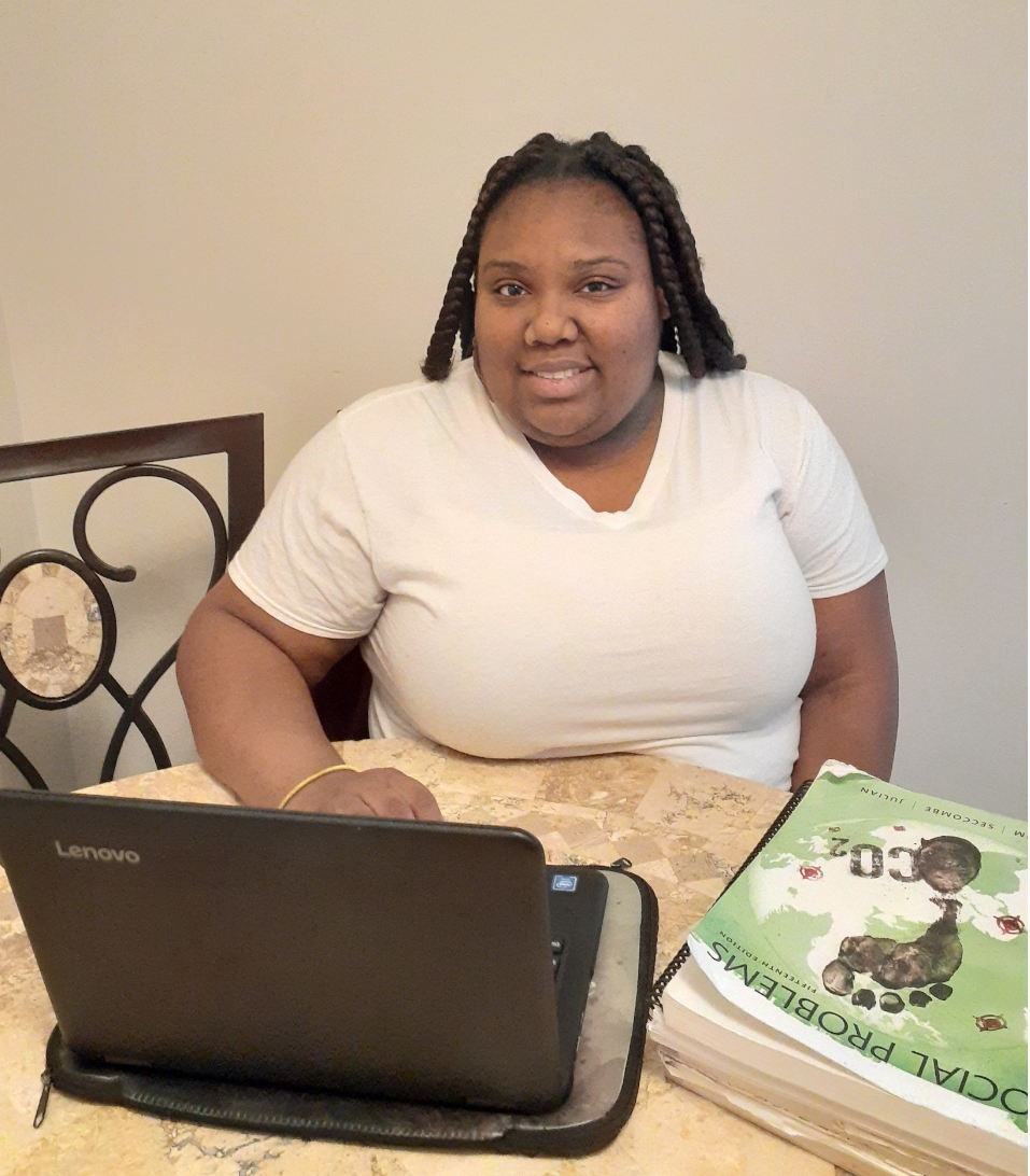 Bovanna Phillips on laptop at home
