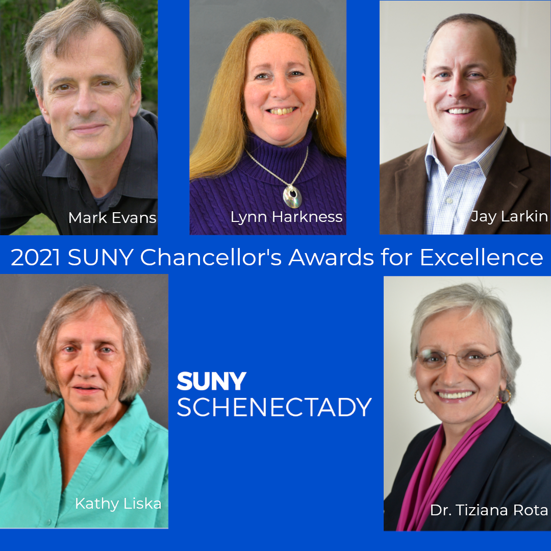 Photos of 2021 SUNY Chancellor Award recipients.