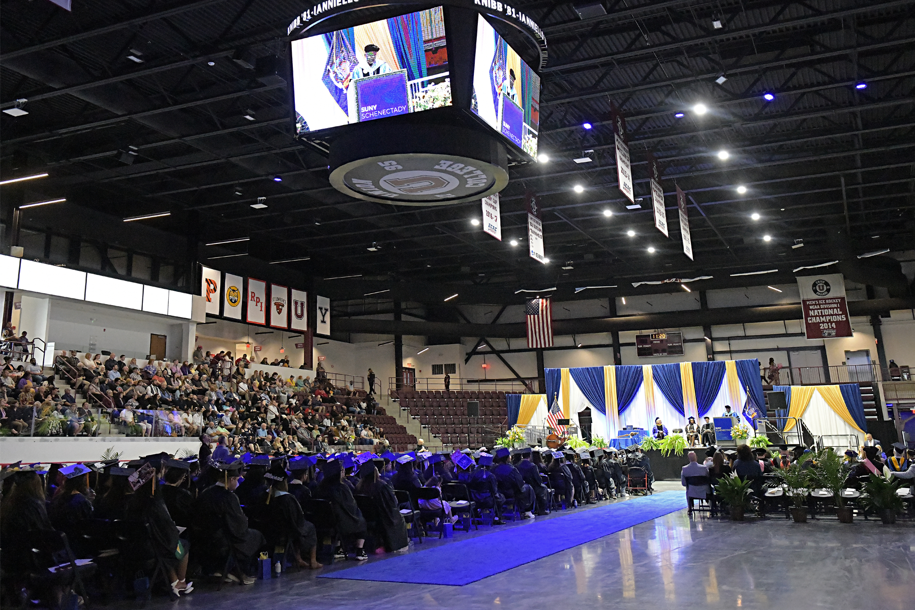 Graduates celebrate inside M&T Bank Center during Commencement 2026