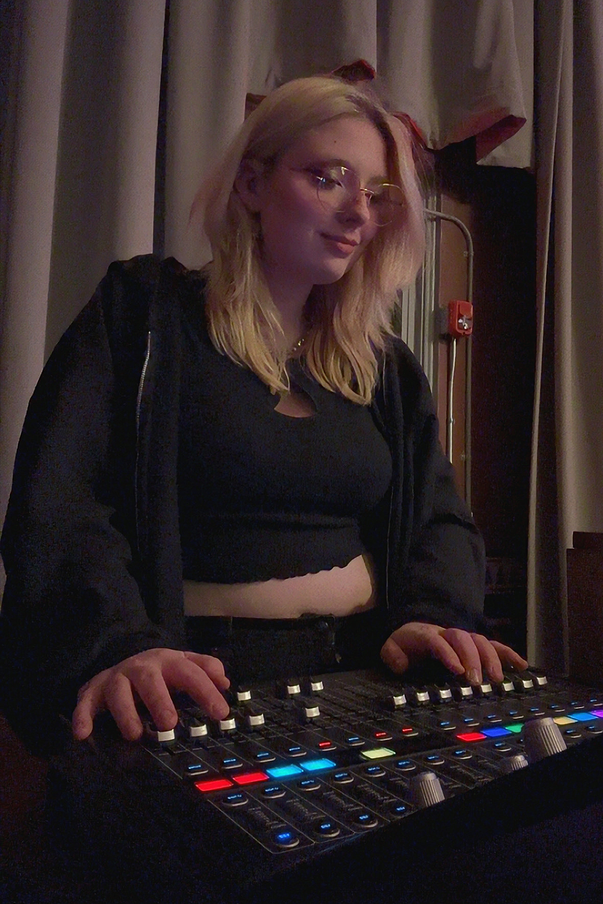 Dan La Plante at sound board