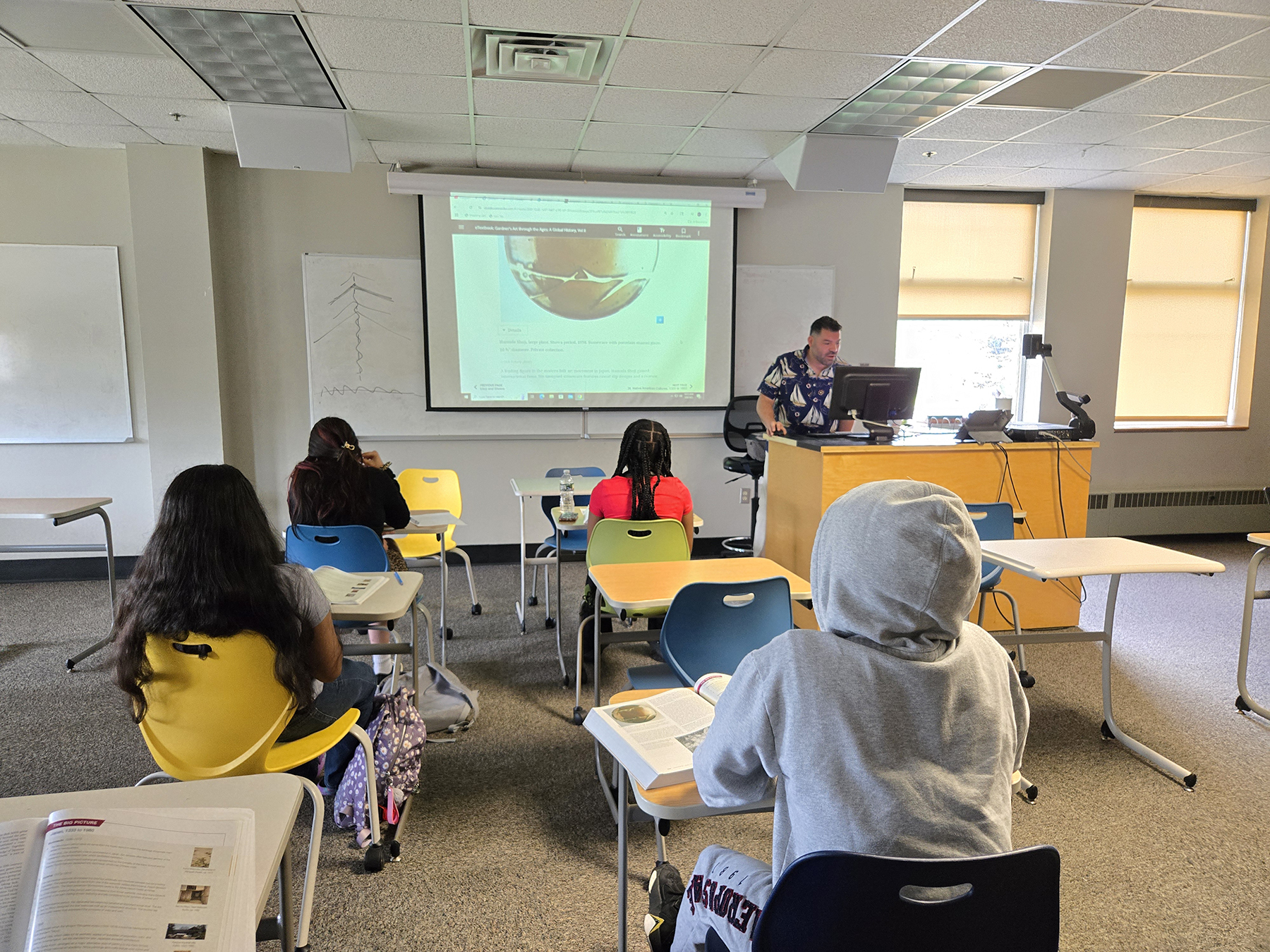Student sitting in classroom