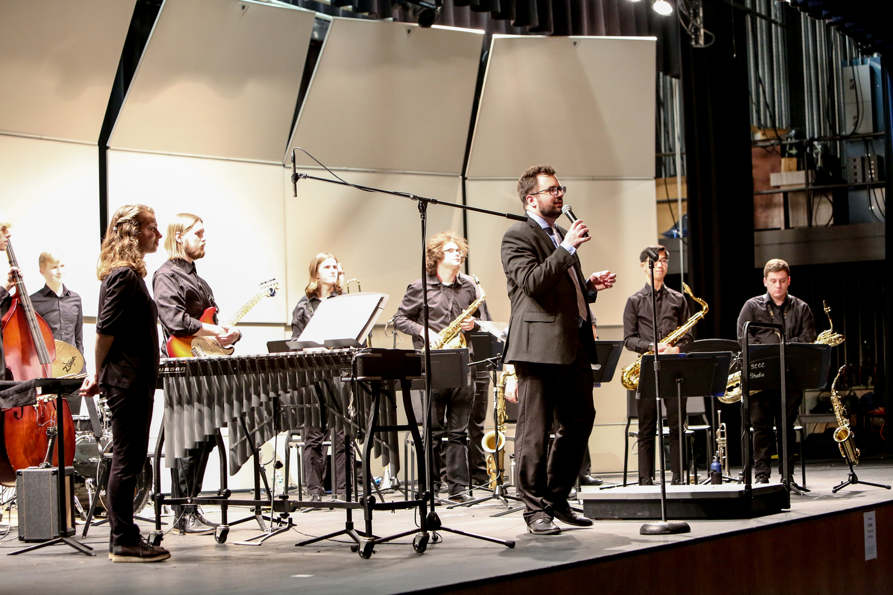 Jazz Ensemble playing on stage