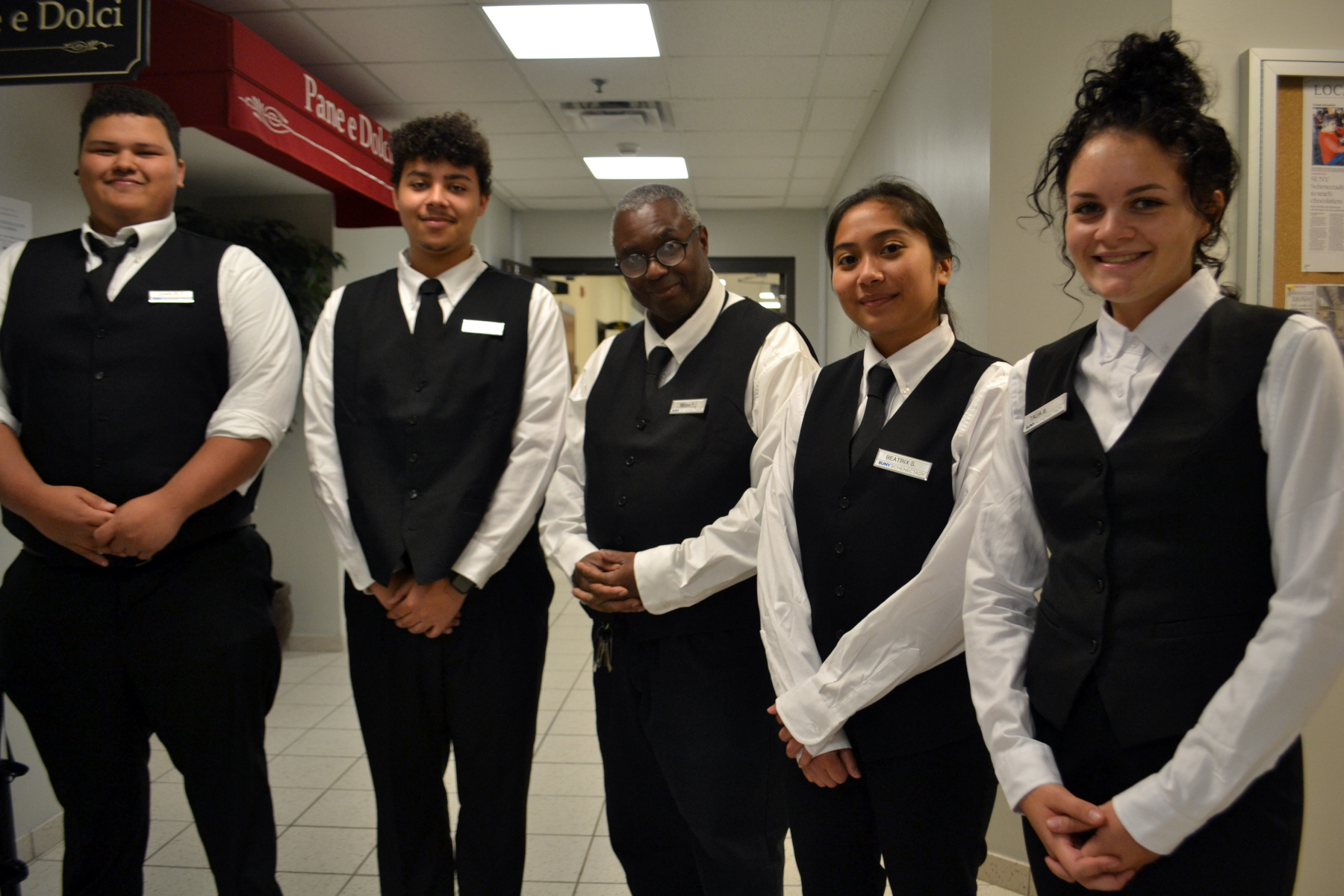 Student in uniform to serve in Casola Dining Room