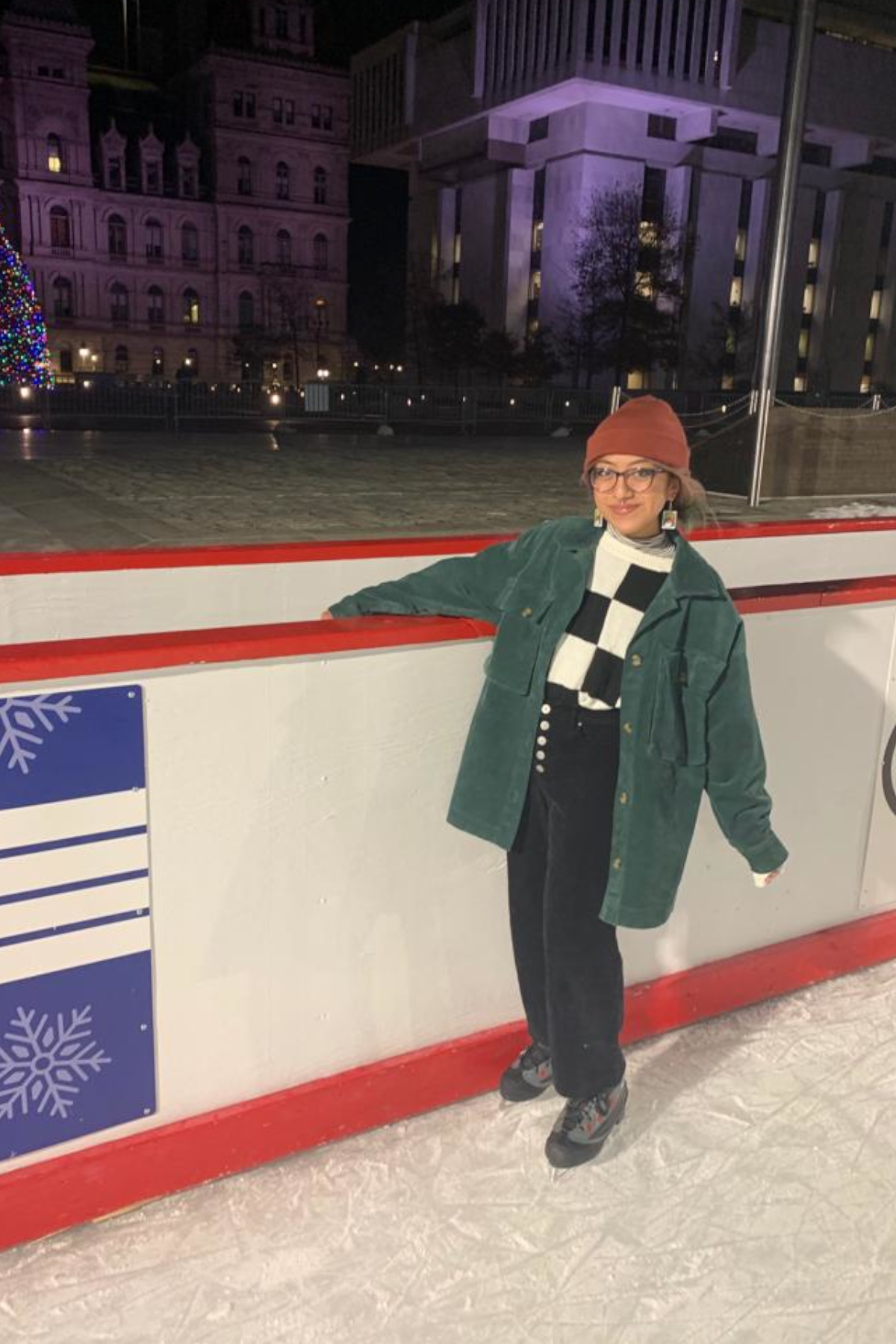 Jenny Diaz standing at skating rink