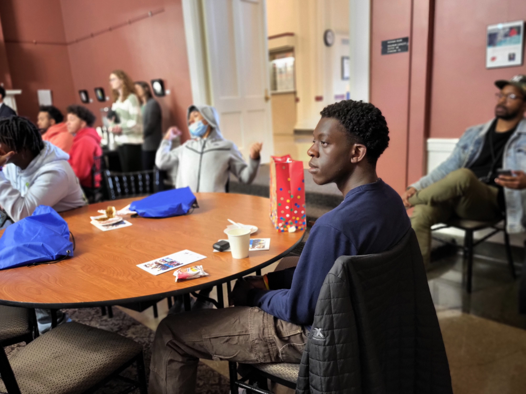 Students seated in Lally Mohawk Room during Men of Color Summit