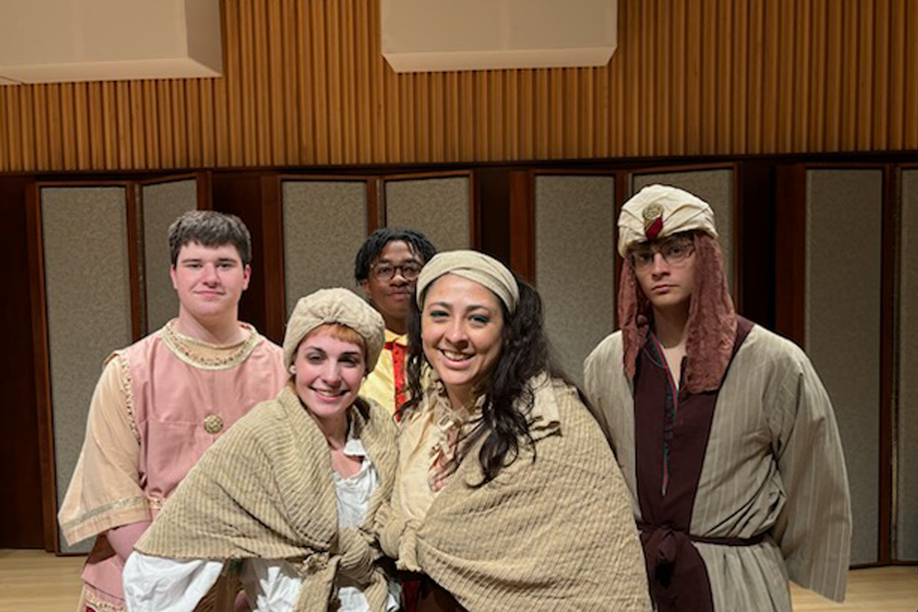 Students in costumes 