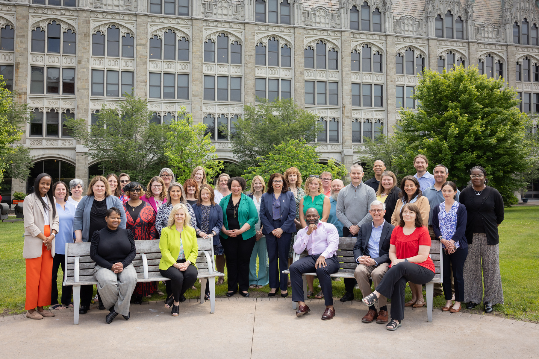 Tiombe Tatum and participants in Leadership Academy, outside
