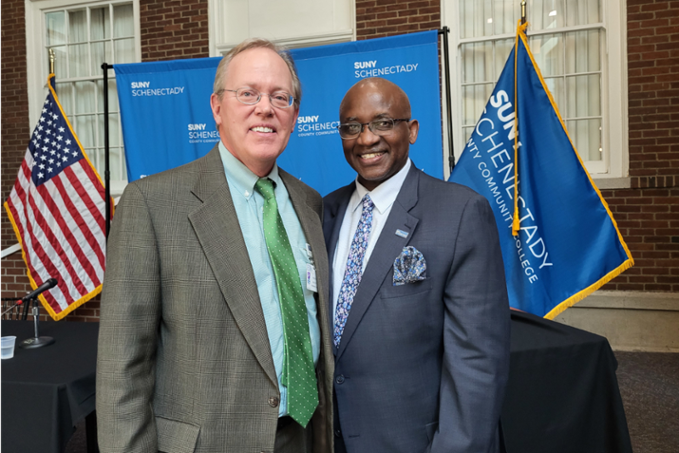 Paul Milton, Ellis President and CEO, and Dr. Steady Moono, SUNY Schenectady President