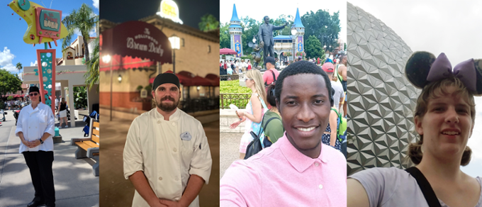 Montage of students interning at Disney World