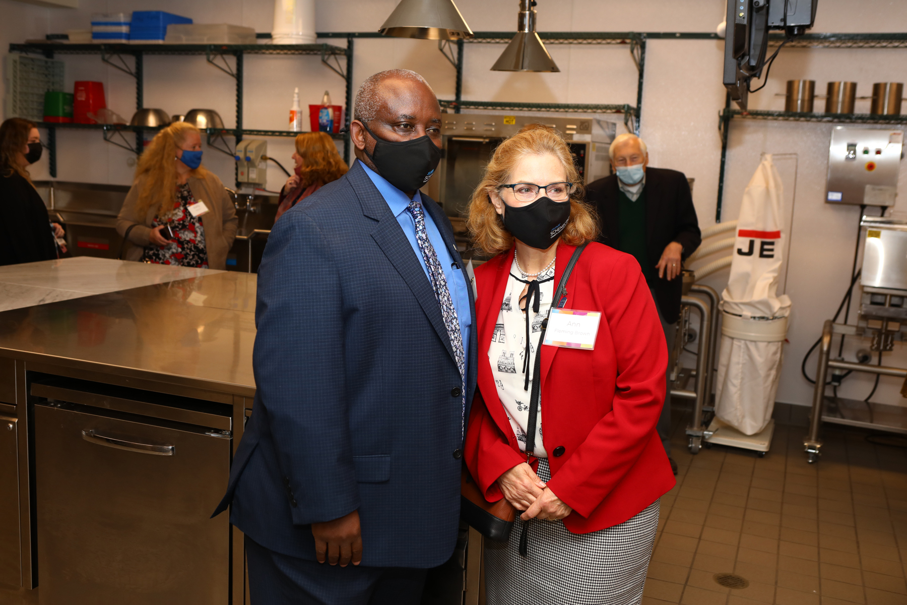 Dr. Steady Moono and Ann Fleming Brown standing in new Confections Lab